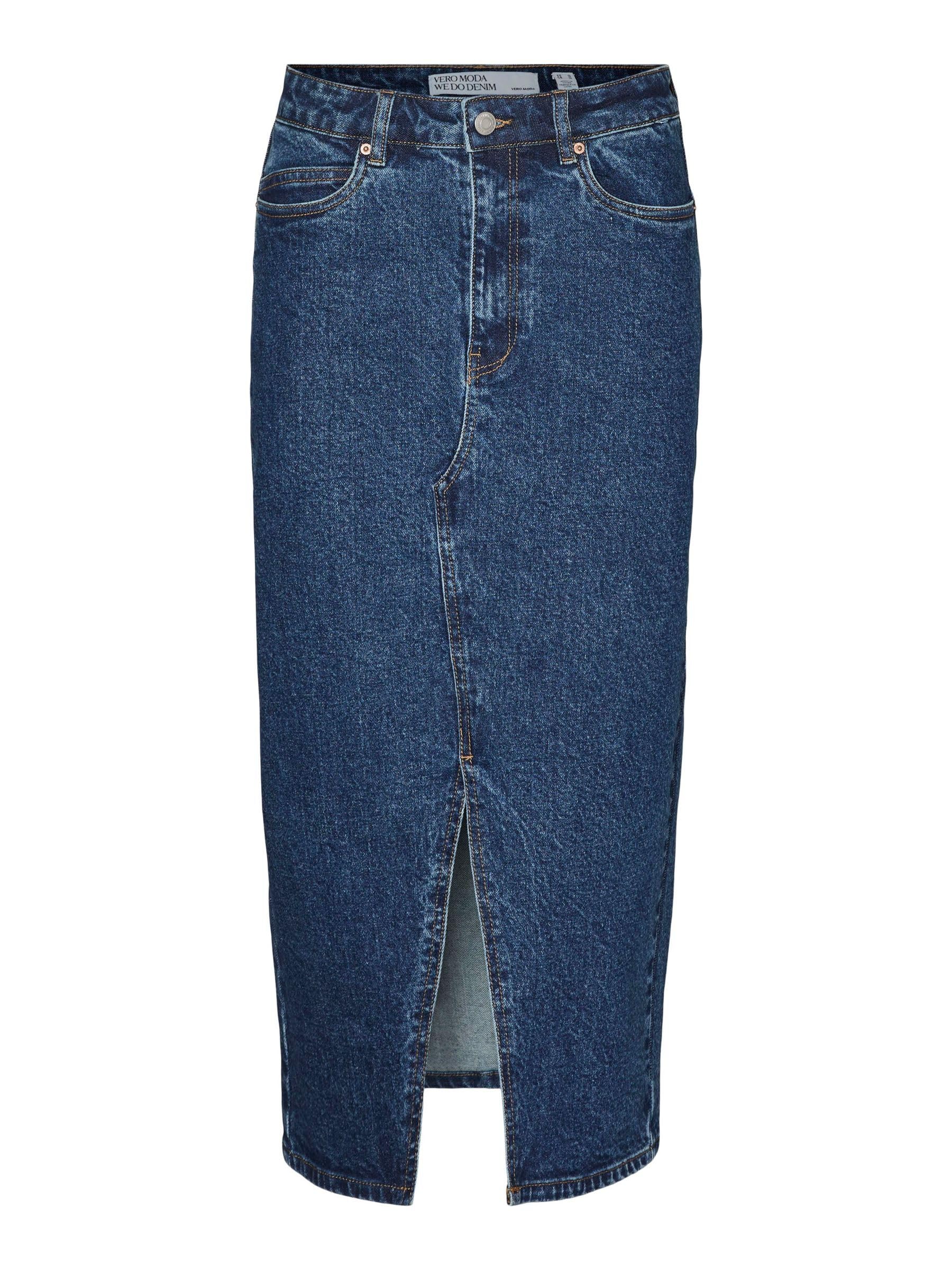VERO MODA VMVERI Denim Skirt High Waist Midi Skirt