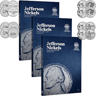 1938 - to Present - Whitman Jefferson Nickel 3 Book Set with 2004 and 2005 P, D Nickels 8 Coin Set Nickel Seller Uncirculated