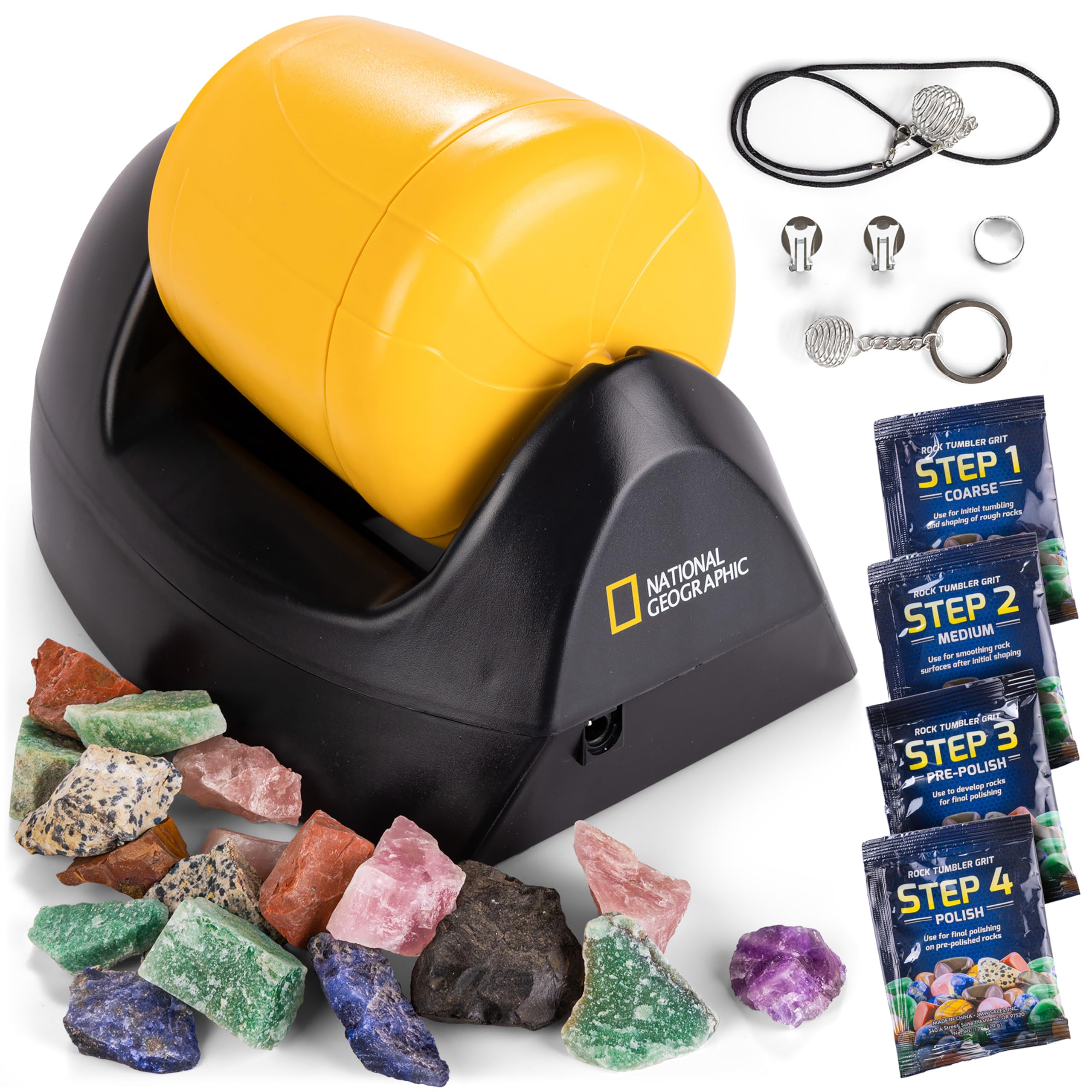 National Geographic Starter Rock Tumbler Kit for Kids and Adults | Leak-Proof Ru