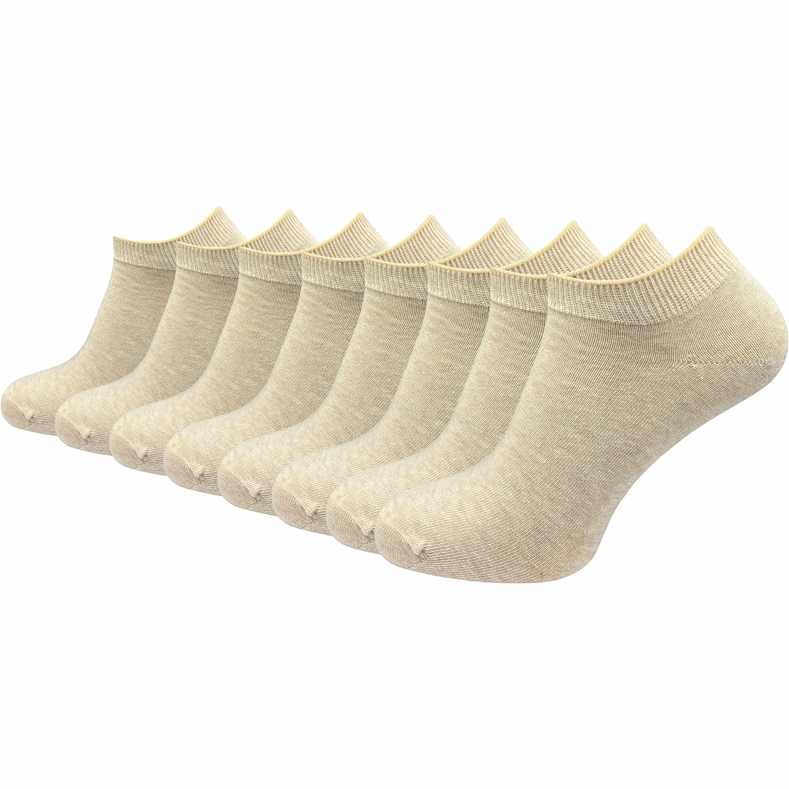 GAWILO Men's and women's athletic socks made of 100% pure cotton (8 pairs) | nat