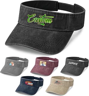 Custom Visor Hat for Men Women Personalized Design Your Own Text Logo Adjustable Sport Baseball Cap