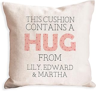 Manta Makes Personalised cushion contains a hug from peach | gift for mothers day birthday or christmas from son or daughter | presents for friend her women | best Mother Mam Mammy | distance love