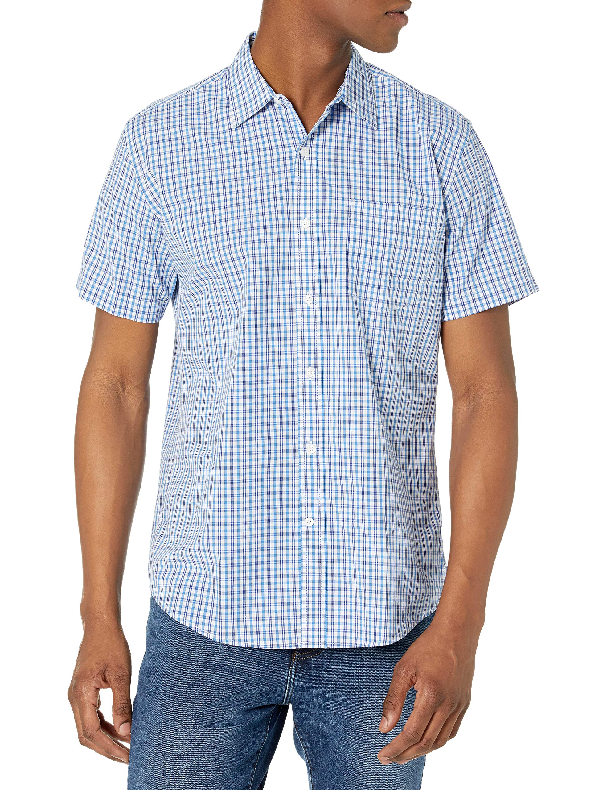 Amazon Essentials Men's Regular Fit Short Sleeve Poplin Shirt