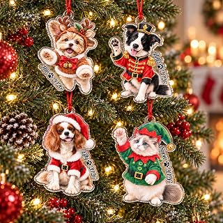 Personalized Pet Portrait Christmas Ornament