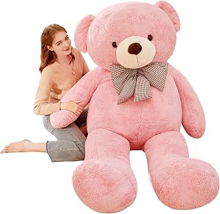 IKASA Giant Teddy Bear Stuffed Animal,Large Soft Toys Cute Plush Toy,Jumbo Big Oversized Fat Bears Animals Huge Life Size,Gifts for Kids Girls Boys Childrens (Pink, 70 inches)