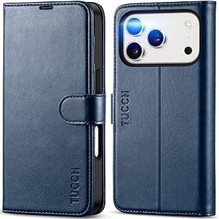 TUCCH Case Wallet for iPhone 18 Pro/17 Pro (6.3"), RFID Blocking, Dark Blue