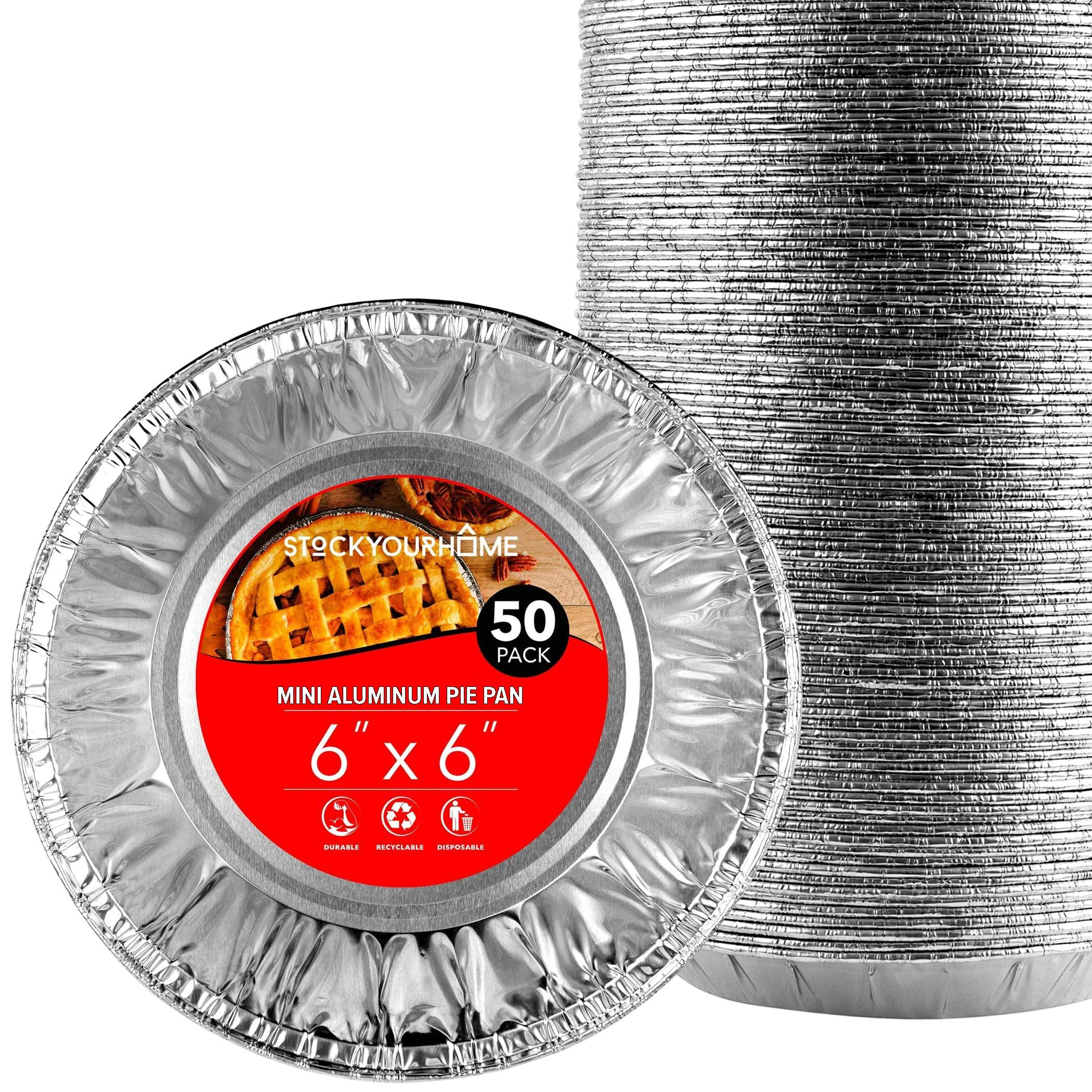 Stock Your Home 6 Inch Aluminum Foil Pie Pans (50 Count) – Disposable & Recyclab