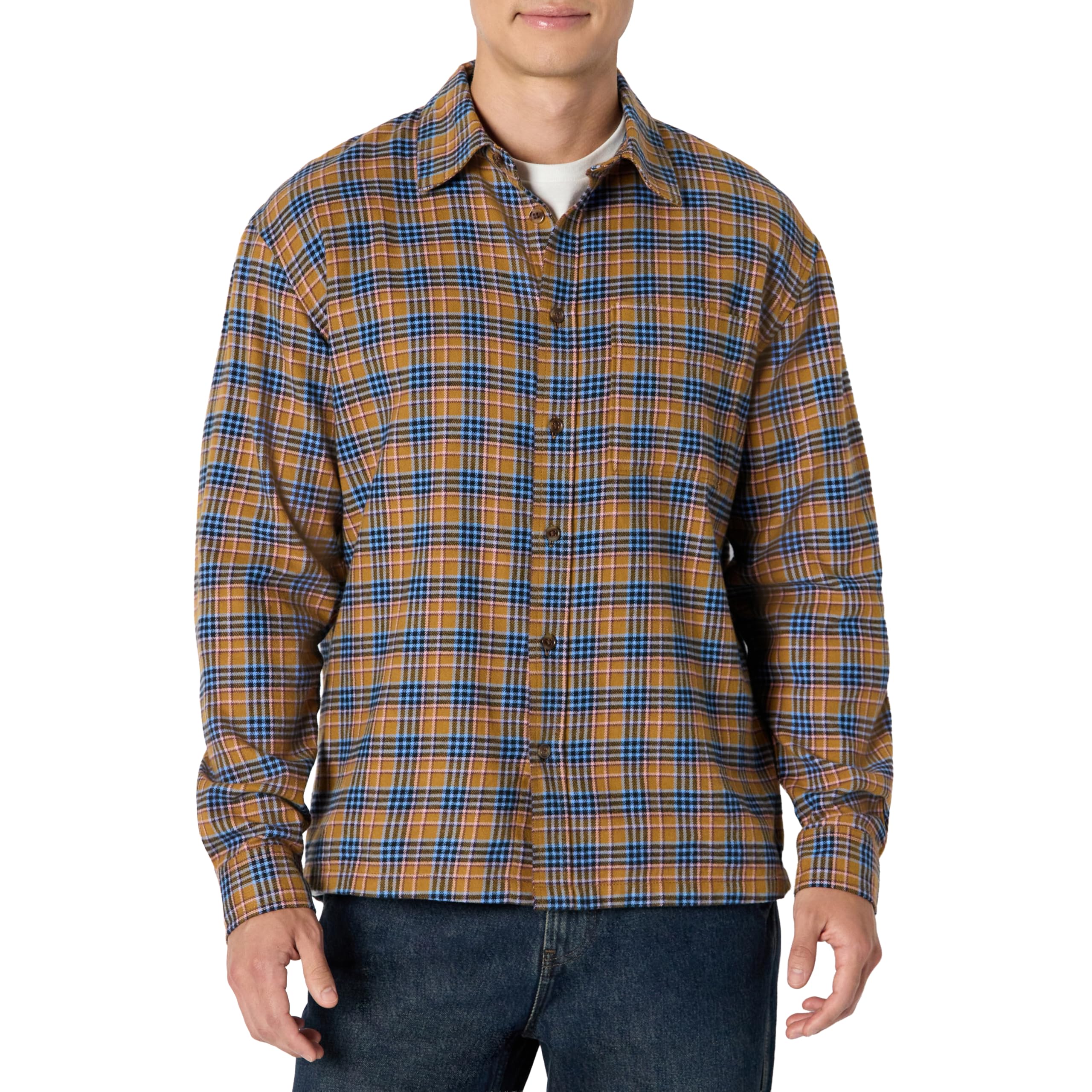 Amazon Essentials Men's Casual Fit Long Sleeve Flannel Shirt