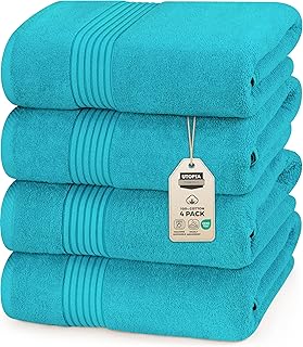 Utopia Towels Luxurious Bath Towels Set, 27x54 in, 4 Pack, Soft, Turquoise