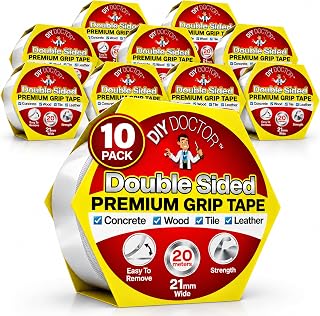 DIY Doctor Heavy Duty Double Sided Carpet Tape, 20m x 21mm, 10 Pack