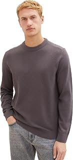 TOM TAILOR Men's Basic Plus Size Sweater with Embroidered Logo