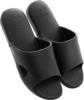 Mianshe Ultra Lightweight Scandinavian-Style Sandals, Slippers, Hygienic, Easy to Walk In, Anti-Slip, For Guests, Unisex, Black, M