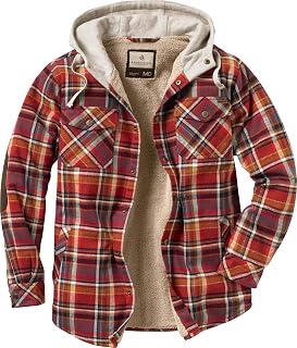 Legendary Whitetails Camp Night Berber - Flannel Jacket with Hood Shirt Men