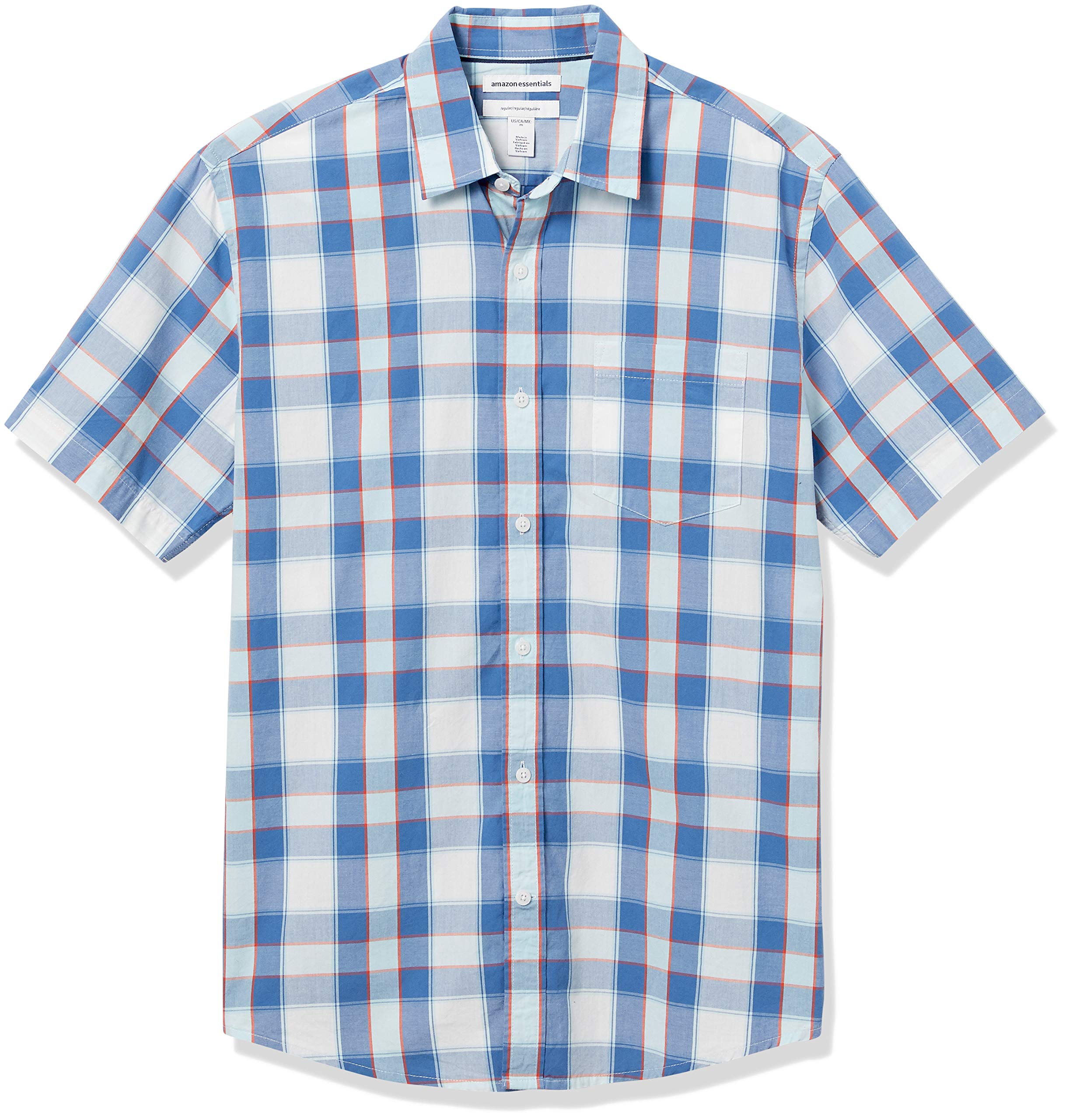 Amazon Essentials Men's Short-Sleeve Casual Poplin Shirt