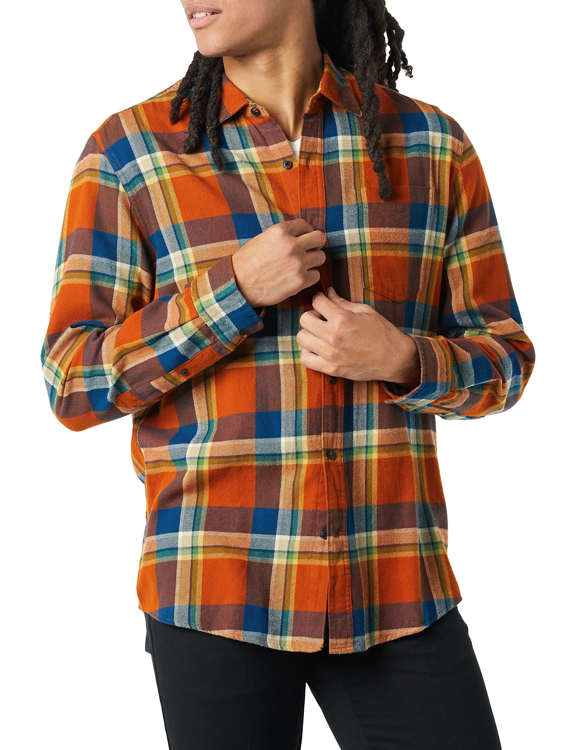 Amazon Essentials Herren Langarm-Flanellhemd