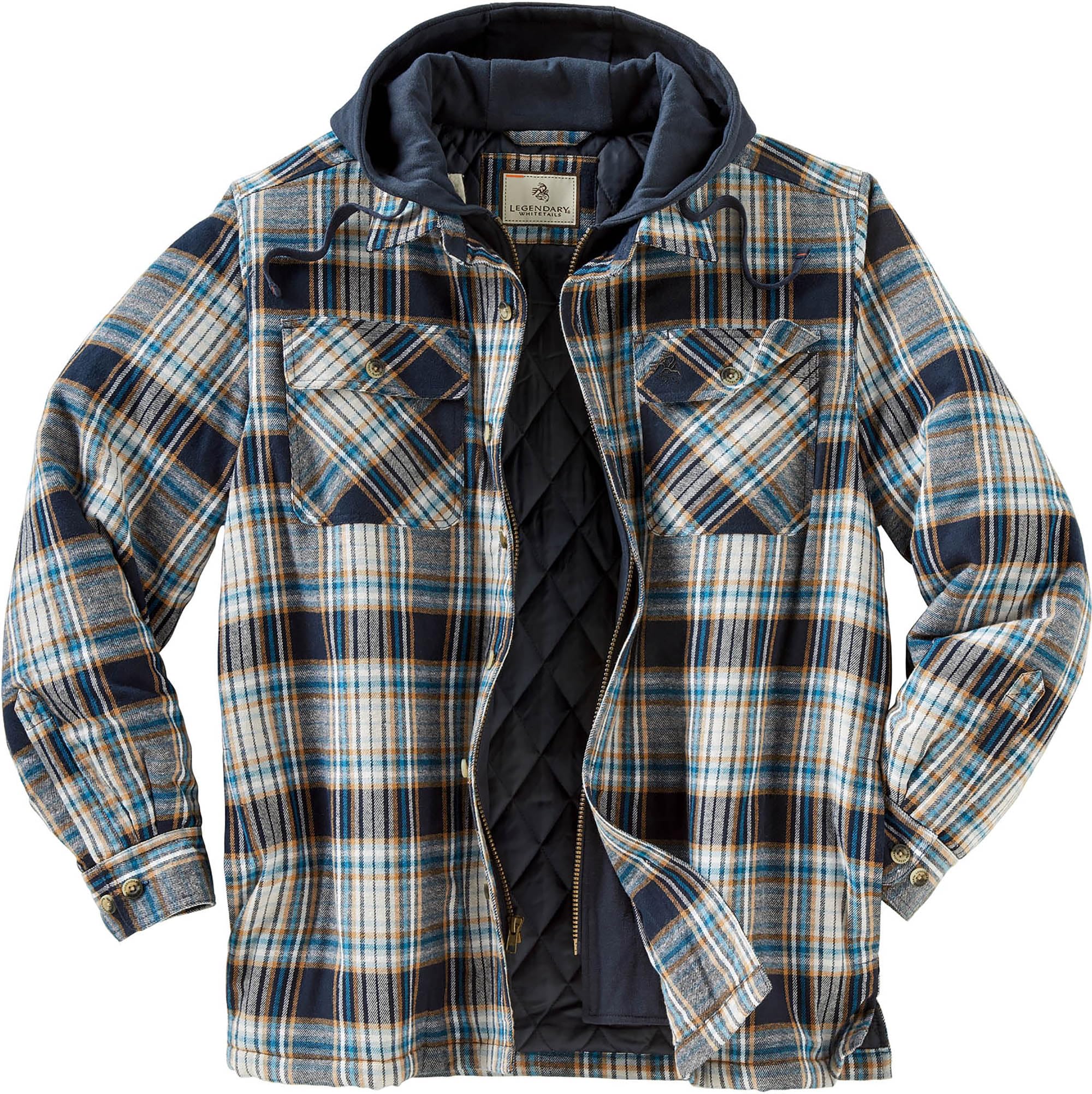 Legendary Whitetails Men's Flannel Shirt Jacket Plaid Hooded Shacket Shirt Jacke