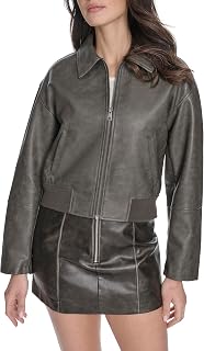 Levi's Women's Faux Leather Laydown Collar Bomber Jacket