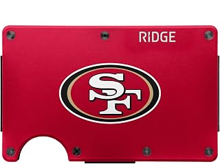 The Ridge NFL Wallet - San Francisco 49ers - Slim Wallet, Card Holder, Carry up to 12 Cards RFID Safe, Blocks Chip Readers, Minimalist Wallet With Cash Strap & Extra Money Clip