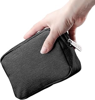 DOB SECHS Waterproof Canvas Mini Travel Makeup Carrying Case Wash Bags Cosmetic Bag Portable Electronics Accessories Organizer Wash Gym Shaving Bag, Black