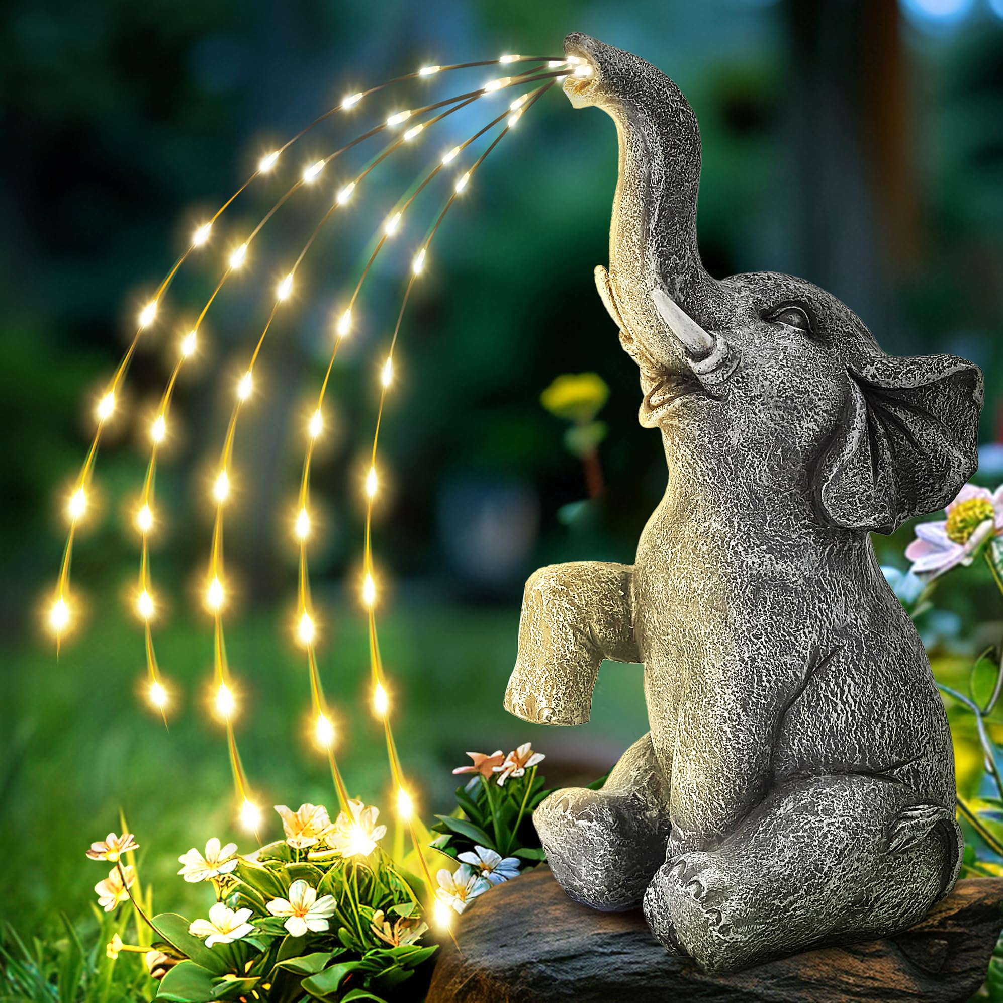GIGALUMI Upgraded Elephant Statue Garden Decoration, Gifts for Mum, Gifts for Wo