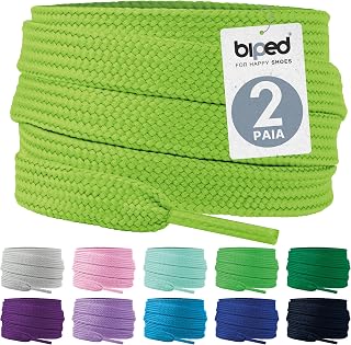 biped LACES 2 Pairs Flat Polyester Shoelaces 10mm Wide - Laces for Trainers and Sports Shoes - Tear Resistant and Washable z2913
