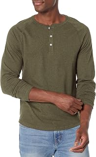 Amazon Essentials Uomo Camicia Henley a Maniche Lunghe in 100% Cotone