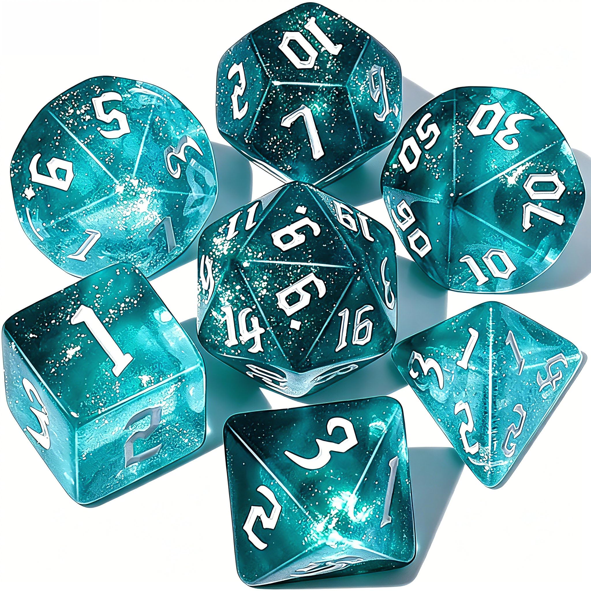 CiaraQ Polyhedral Dice Set for Dungeon and Dragons MTG Table Games | Acrylic Rol