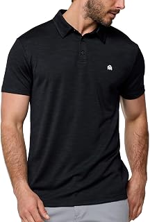 INTO THE AM Indigo Performance Dri Fit Polo Shirts for Men S-4XL - Tactical Quick Dry Athletic Sports Collar Work Shirts