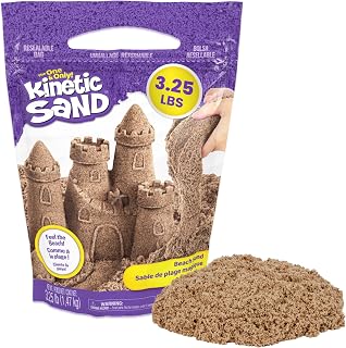 Kinetic Sand 3.25lb Beach Sand Amazon Exclusive, Sensory Toys, Ages 3+ | Moldable Play Sand with Realistic Texture, Refill Playsets & Sensory Bins, Creative Open-Ended Play, Birthday Gifts for Kids
