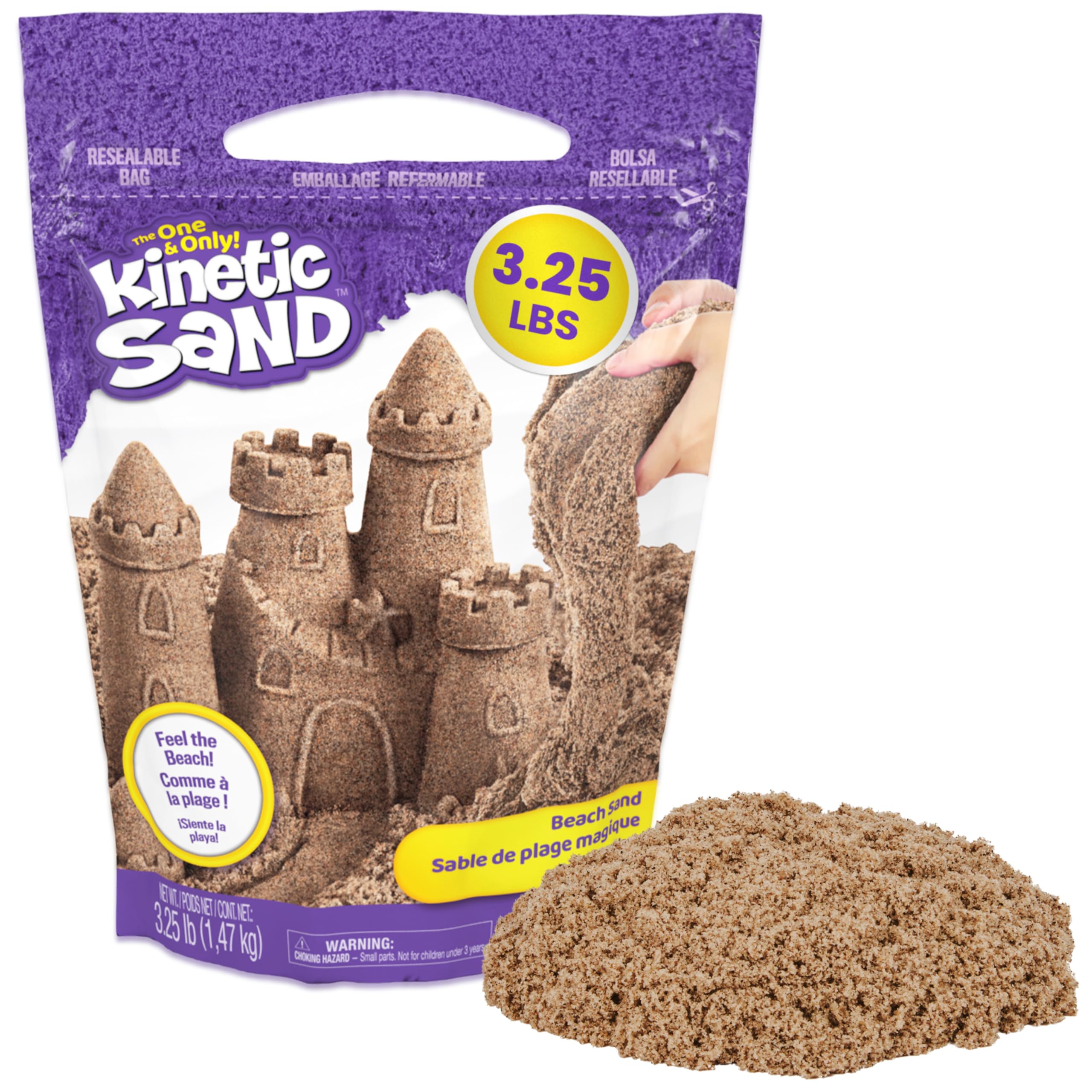 Kinetic Sand 3.25lb Beach Sand Amazon Exclusive, Sensory Toys, Ages 3+ | Moldabl