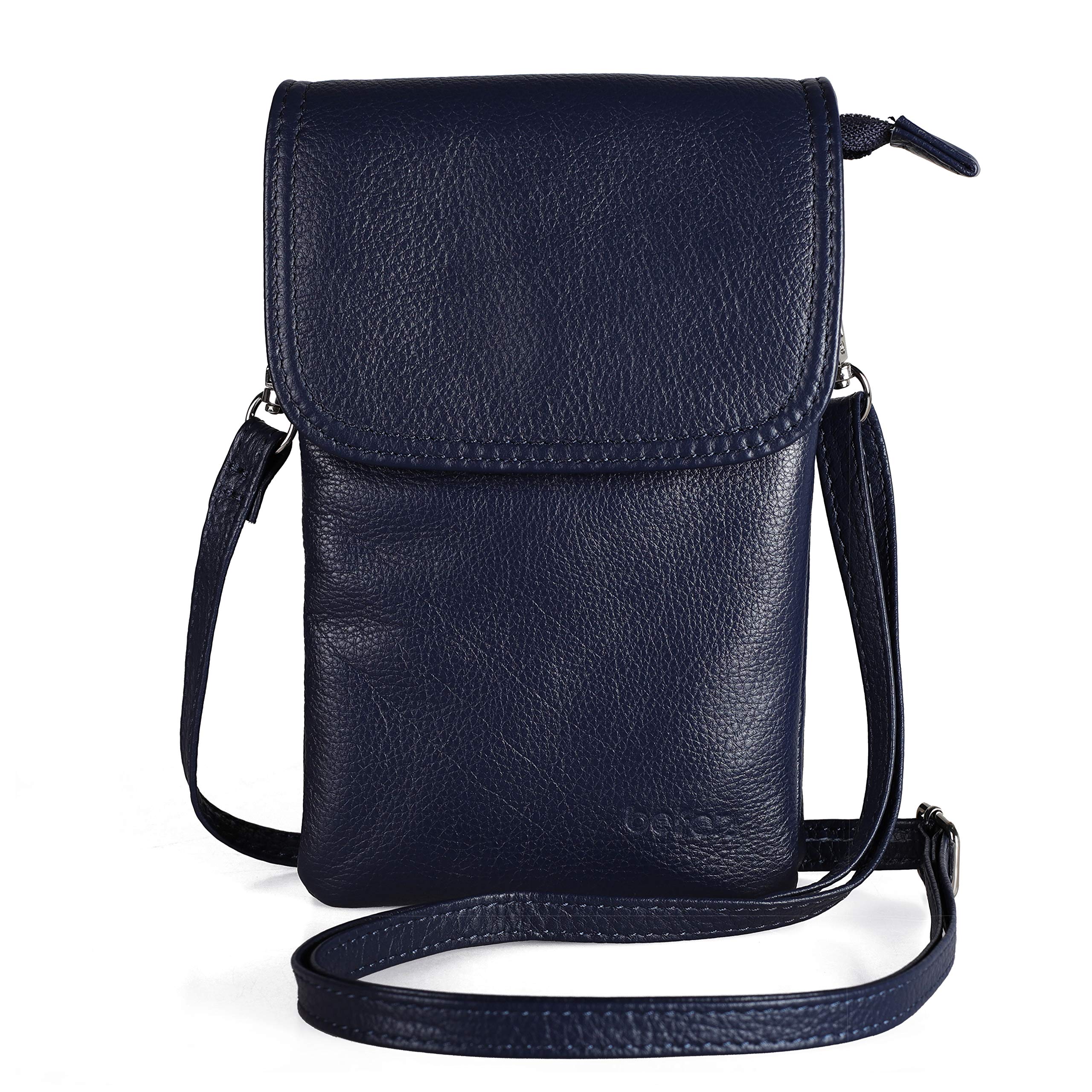 befen Small Women Genuine Leather Crossbody Bag, Mobile Phone Case for Women wit