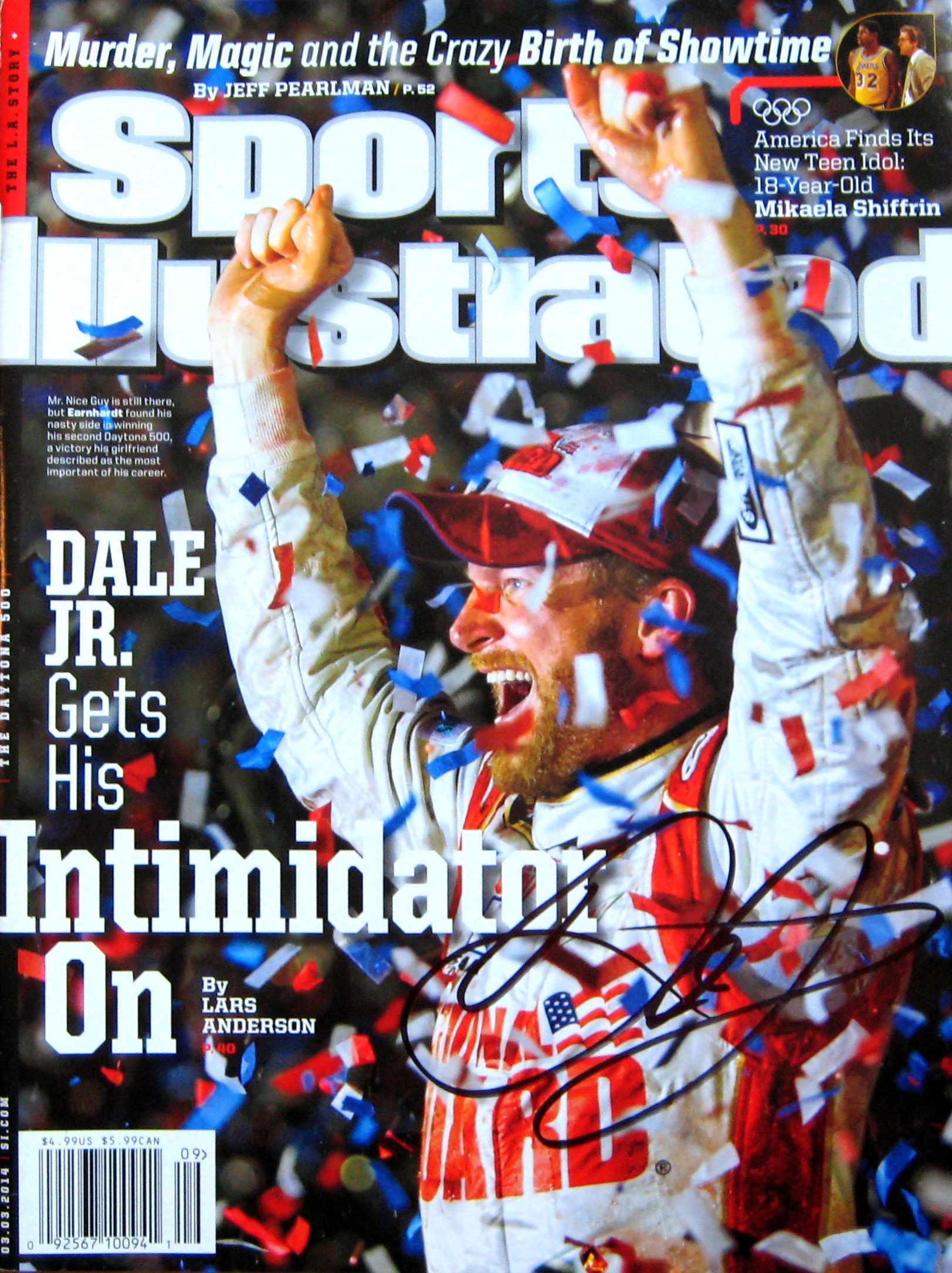 Dale Earnhardt Jr. NASCAR autographed Sports Illustrated Magazine 3/3/14