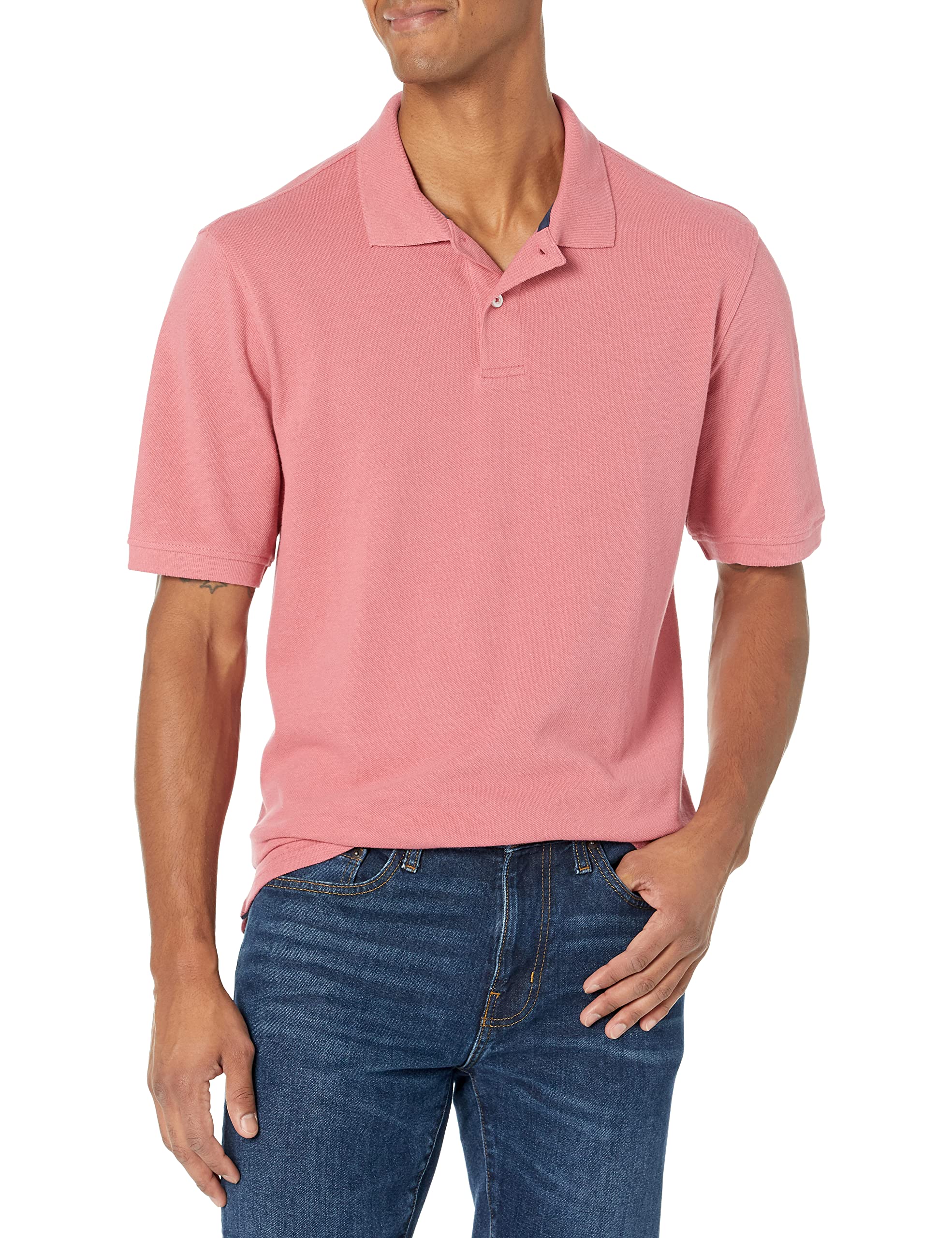 Amazon Essentials Men's Classic Fit Cotton Pique Short Sleeve Polo Shirt (Availa