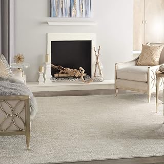 Nourison Home Essentials Indoor Outdoor Area Rug, Ivory Beige, 8' x 10' | 100% polypropylene; low pile, low-shedding, heavy-traffic ready; hose-clean, air-dry; patio, deck, living room, bedroom