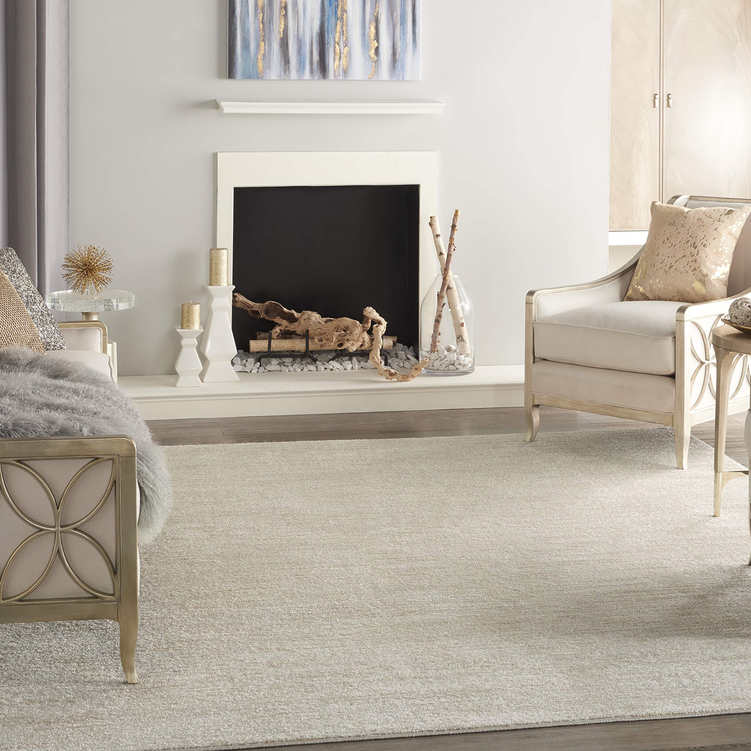 Nourison Home Essentials Indoor Outdoor Area Rug, Ivory Beige, 8' x 10' | 100% p