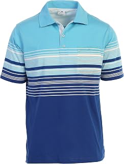 Gioberti Mens Striped Polo Shirt with Pocket - Yarn Dye