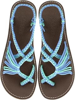 Capana Woven Women's Flat Sandals - Strappy Braided Sandals, Beach Sandals for Women Dressy Summer, Rope Bohemian Sandals, Spring Casual Womens Shoes, Comfy Boho Flats for Teen Girls – Banyan