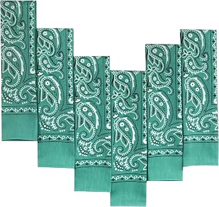 Every-ville Cotton Bandana Handkerchief for Men & Women, 6 Pack