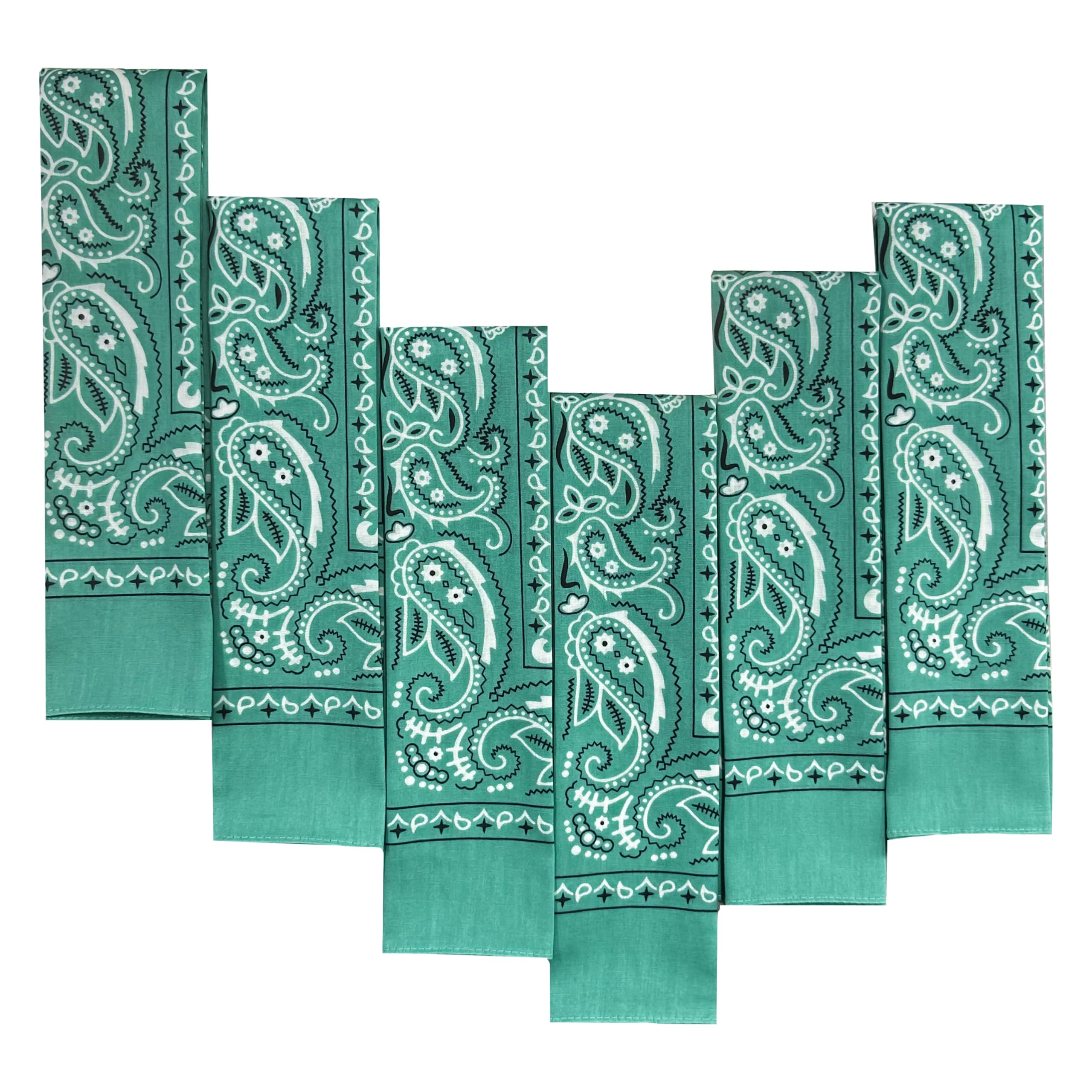 Every-ville Cotton Bandana Handkerchief for Men & Women, 6 Pack