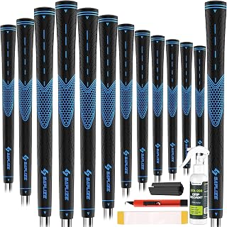 SAPLIZE 13 Piece Golf Grip Set with Full Bulge Kit, Standard/Medium, White/Green/Red/Blue, Golf Club Grip