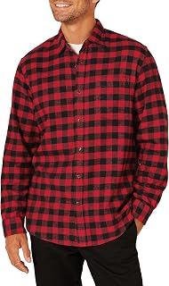 Amazon Essentials Herren Langarm-Flanellhemd