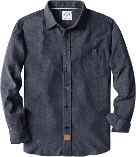 Dubinik® 6oz Men's Flannel Shirt Plaid Button Down Vintage Long Sleeve Shirts Fashion Casual Warm Cotton