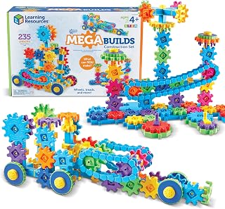 Learning Resources Gears Mega Builds | STEM Building Toys for Kids Ages 4-8, Toddler Building Sets, Preschoool STEM Toys, Toy Interlocking Gear Sets, Kids Gears Toy