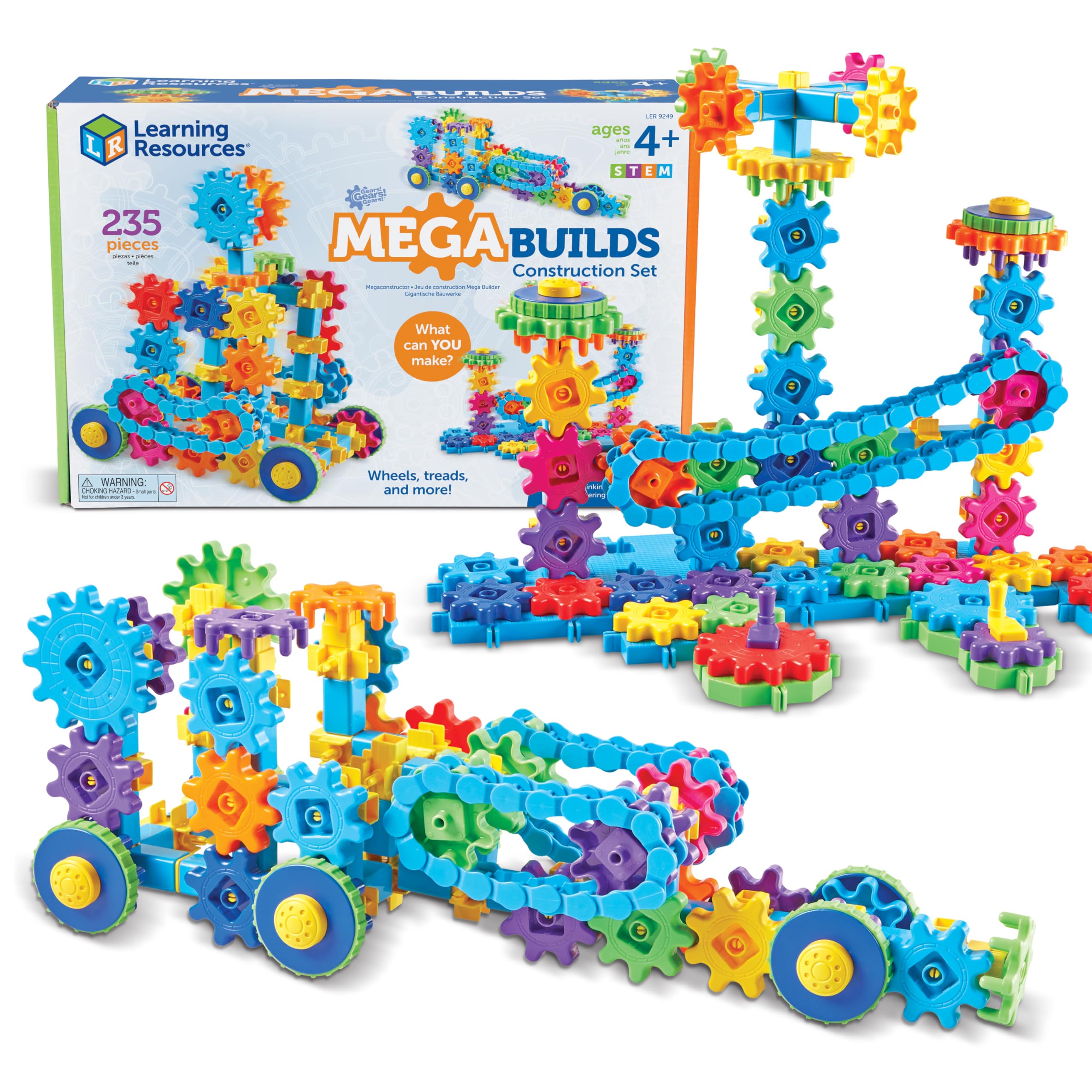 Learning Resources Gears Mega Builds | STEM Building Toys for Kids Ages 4-8, Tod