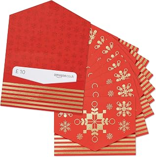 Amazon.co.uk £10 Gift Cards - In a Red and Gold Mini Envelope - Pack of 10