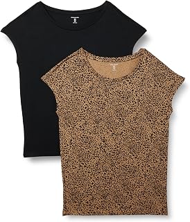 Amazon Essentials Women's 2-Piece T-Shirt, Boat Neck, Jersey Material, Regular Fit, Short Sleeve