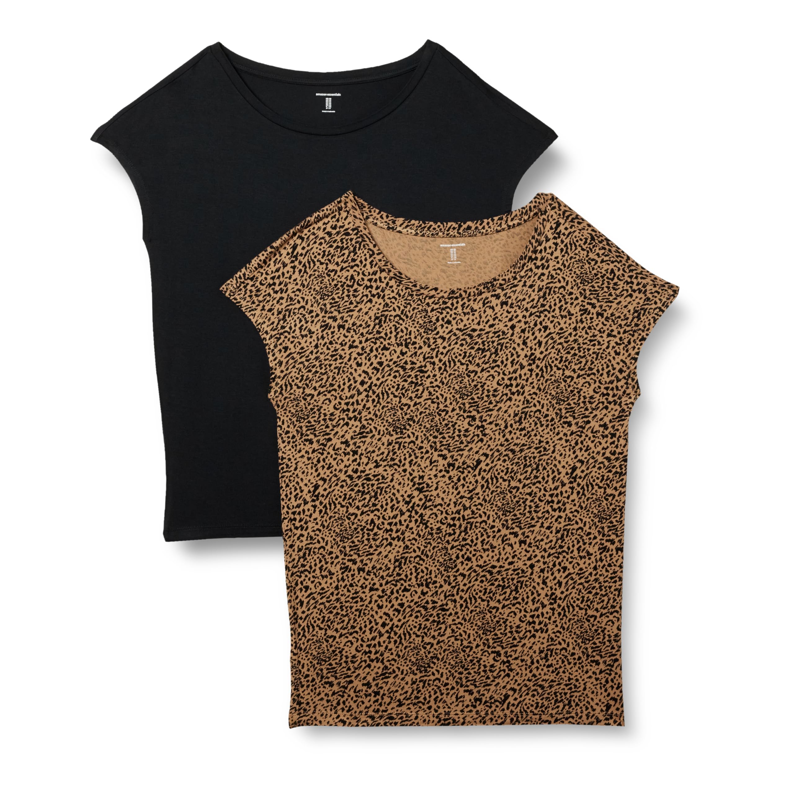 Amazon Essentials Women's 2-Piece T-Shirt, Boat Neck, Jersey Material, Regular F