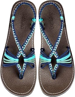 Capana Women's Flat Cork Sandals - Strappy Braided Bohemian Beach Sandals, Spring Casual Shoes, Comfy Boho Flats for Teen Girls – Cocoon