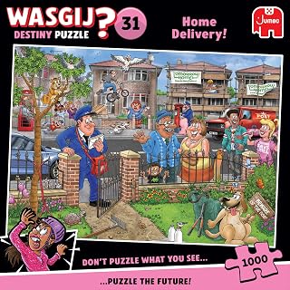 Wasgij Destiny 31 - Home Delivery - 1000 Piece Jigsaw Puzzle for Adults | Challenging, Brainteasing, Funny 1000 Pc Adult Puzzle - Large FSC Certified Jigsaw - Birthday & Christmas Gift - 68 x 49 cm