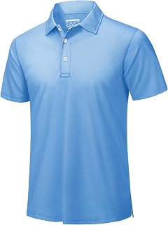 TACVASEN Mens Golf Polo Shirts Dry Fit Short Sleeve Collared Polos Performance Lightweight Casual Active Work T Shirts